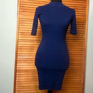 Blue Bodycon Sweater Mini Dress by Say What?